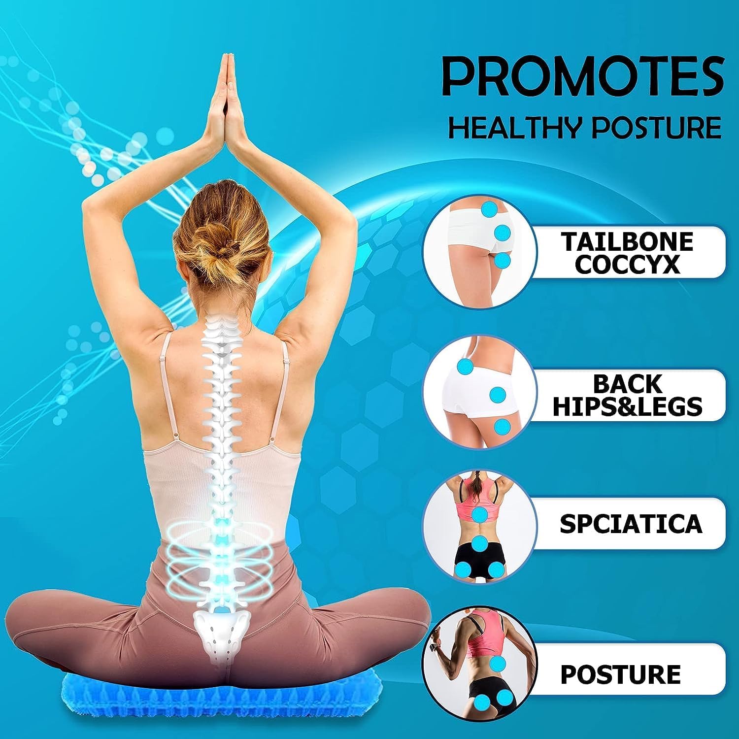 Blue Cushion Setter Flex Pillow – Gel Orthopedic Seat Cushion