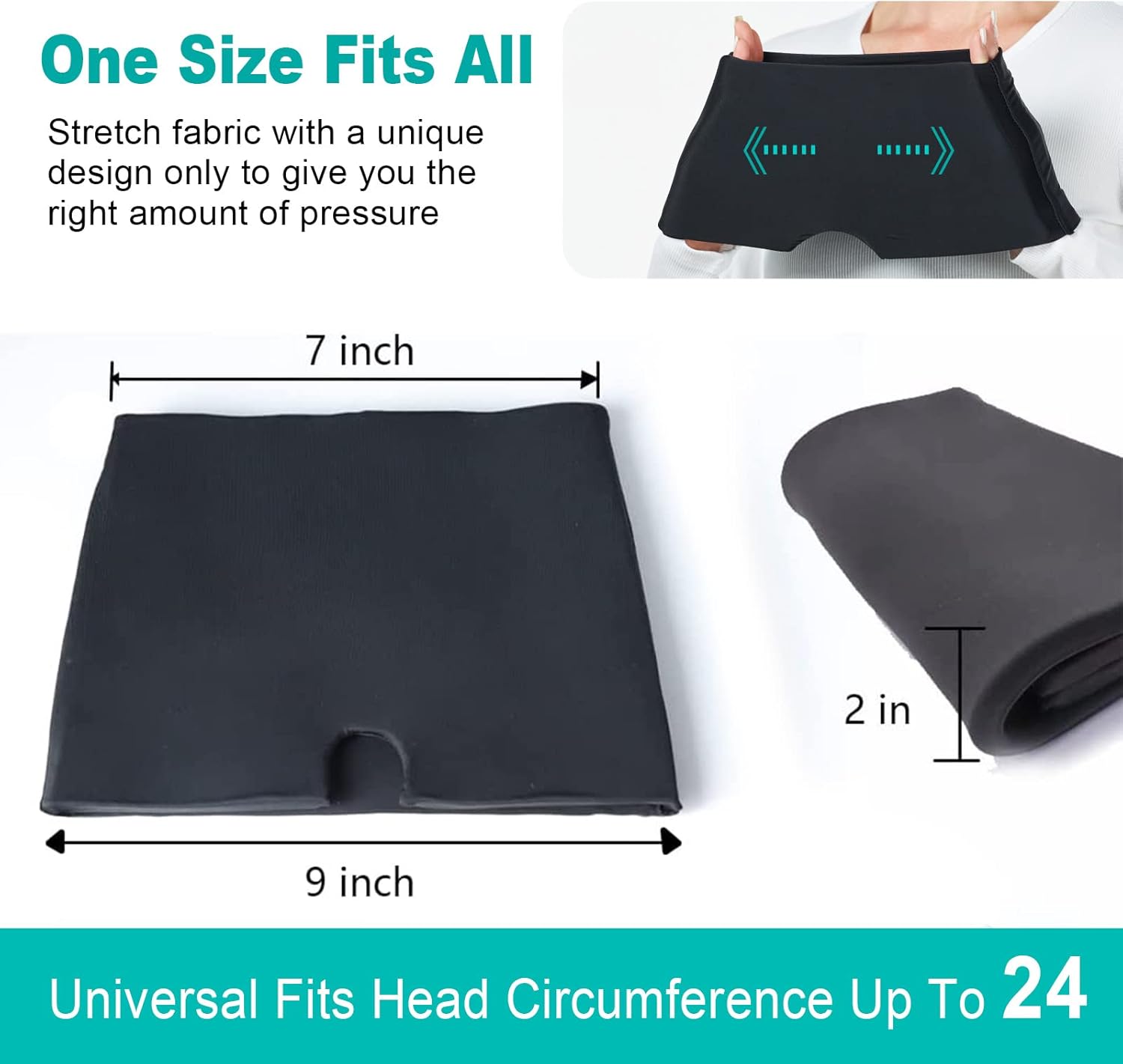 Headache Relief Hat with Cooling Gel & 360° Compression